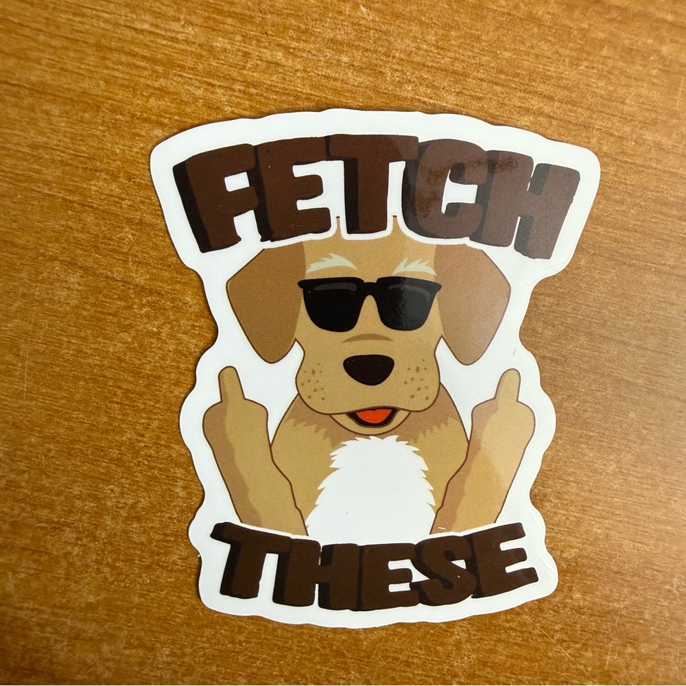 Dog Sticker‎ with Sunglasses - Brown and Black